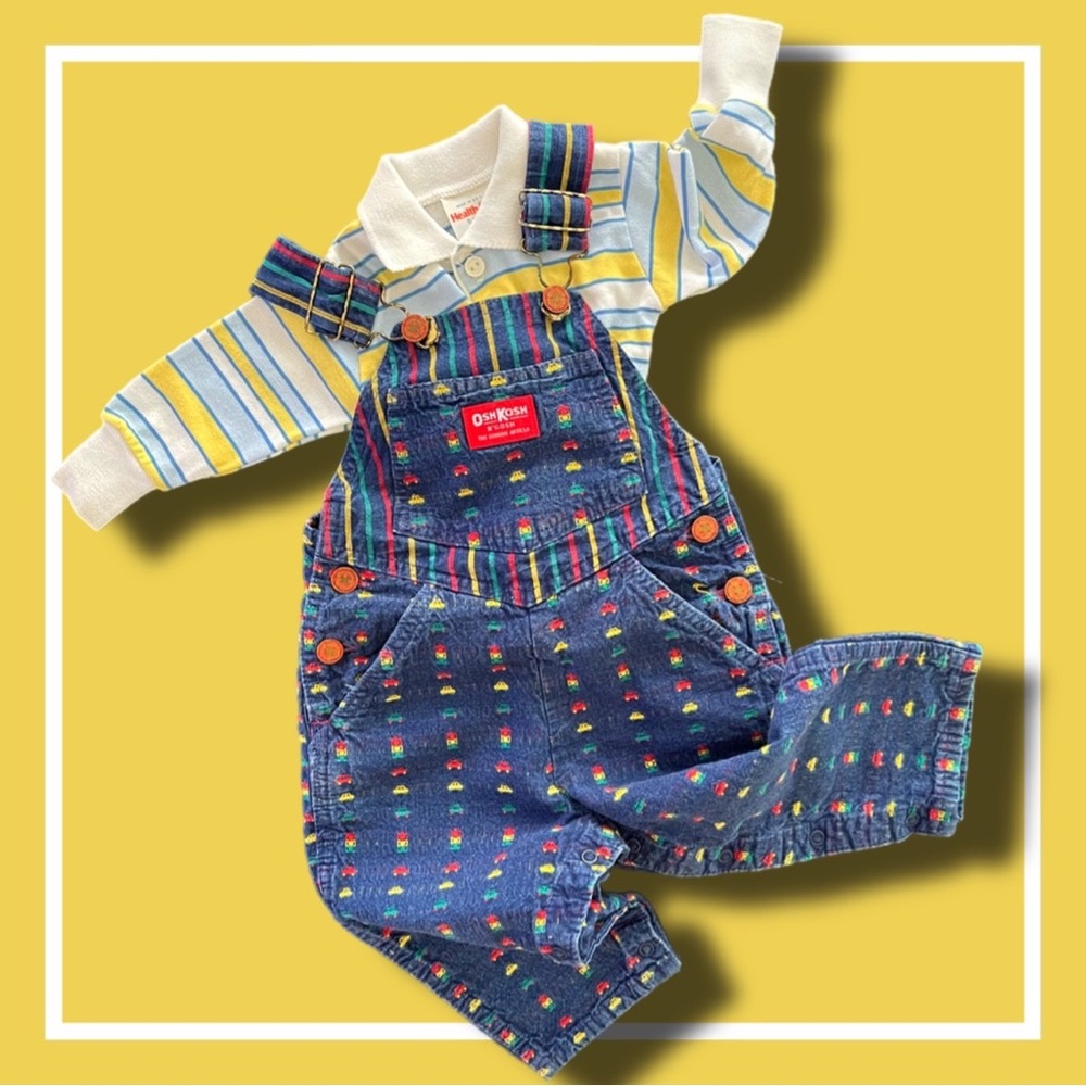 Vintage OshKosh Car Overalls - 2T